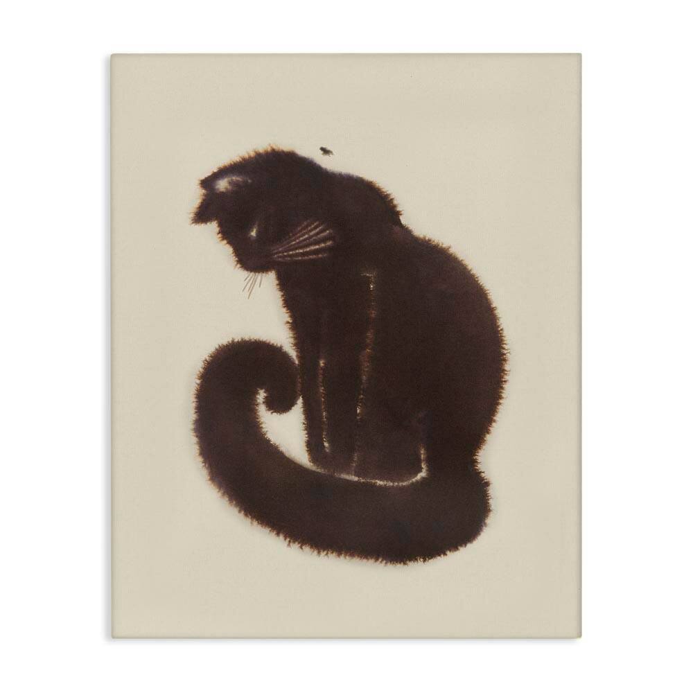 Sitting Cat Curved Tail by Grace Popp Unframed Animal Graphic Art Print 30 in. x 24 in. price history on PriceWatchPro