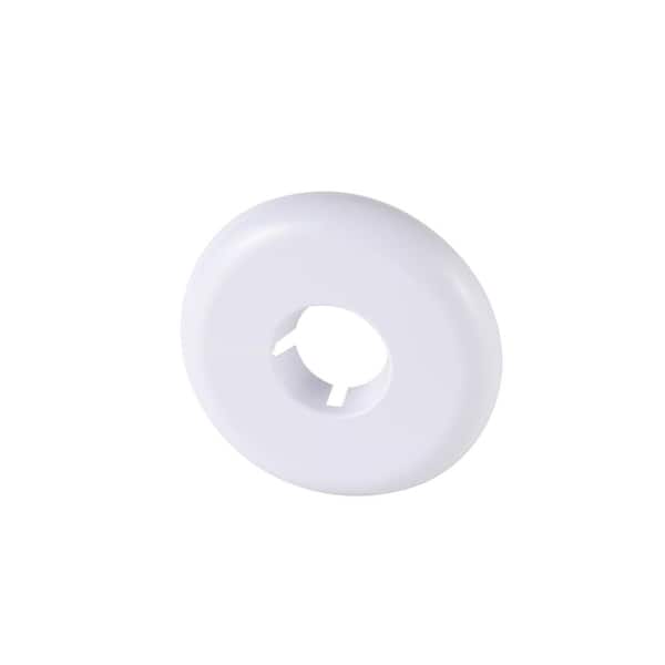 1/2 in. Plastic Iron Tube Size Split Flange Escutcheon Plate in White