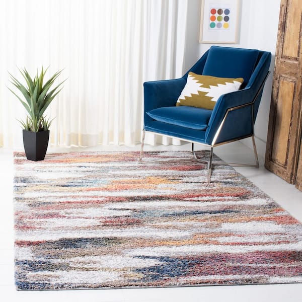 Calista 3 ft. x 5 ft. Ivory/Rust Abstract Multicolor Area Rug