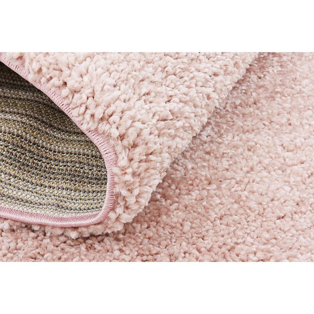 Pink High Pile Shag Rectangular Area Rug