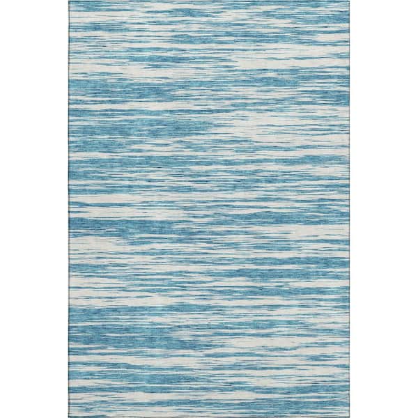 Addison Rugs Mayfield Premium Machine Washable Abstract AMF951 Teal 5 ft. x 7 ft. 6 in. Area Rug