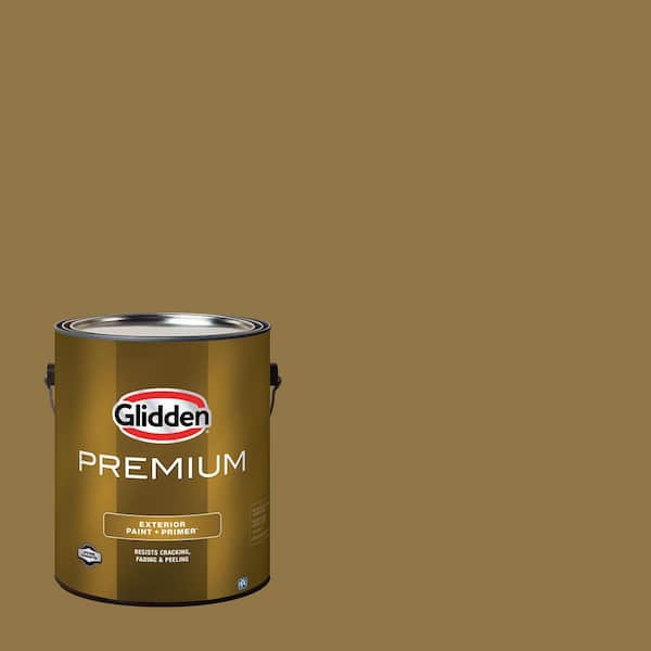 Glidden Premium 1 gal. PPG1103-6 Wool Tweed Satin Exterior Latex Paint