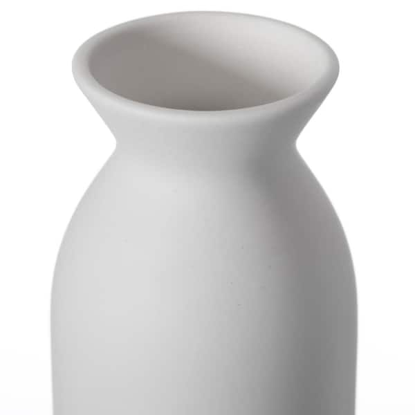 Uniquewise 6 in. Contemporary White Cylinder-Shaped Ceramic Table 