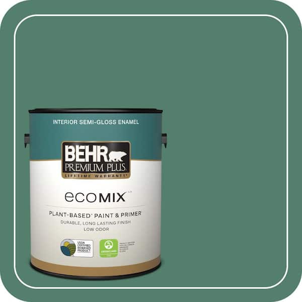1 gal. #M430-6 Park Bench Semi-Gloss Enamel EcoMix Plant-Based Interior Paint & Primer