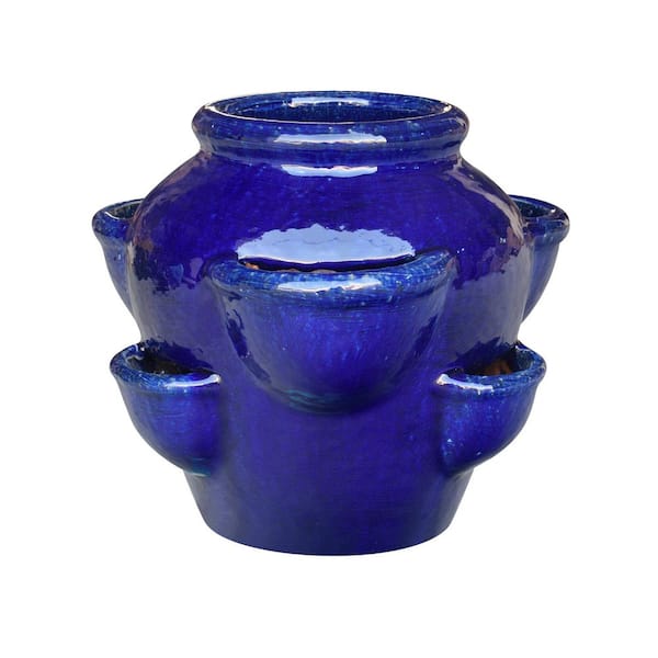 Unbranded 18 x 8 x 14 Cobalt Blue Decorative 35Qt Strawberry Jar