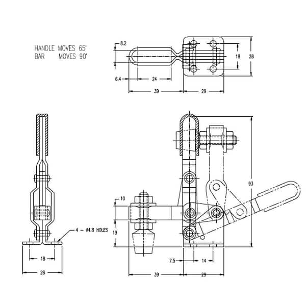 Details about / POWERTEC 2PK Vertical Quick-Release Toggle Clamp 220 lbs Capacity 102B 20319