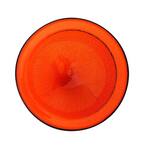 12.5 in. Dia Mandarin Orange Reflective Crackle Glass Birdbath Bowl