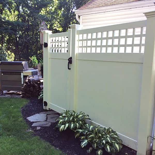Gideon 7 ft. W x 6 ft. H White Vinyl Privacy Double Fence Gate Kit