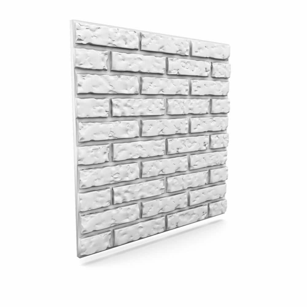 Plain White 24" x 24" 3D Faux Brick Wall Panels