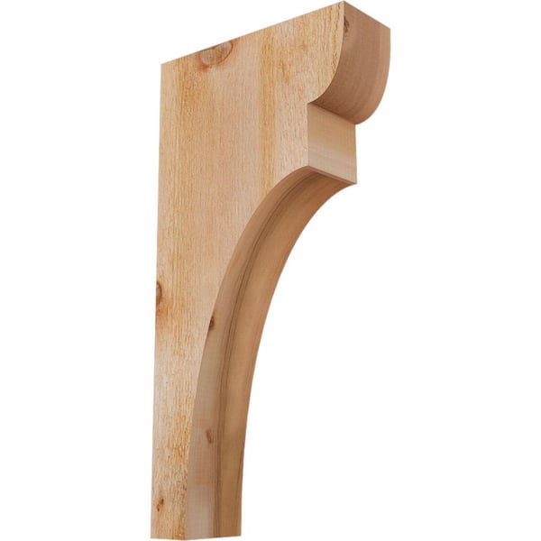 Ekena Millwork 4 in. x 12 in. x 24 in. Western Red Cedar Yorktown Rough Sawn Corbel