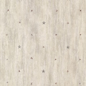 Bryndle Grey Barnstar & Sprigs Grey Paper Strippable Roll (Covers 56.4 sq. ft.)