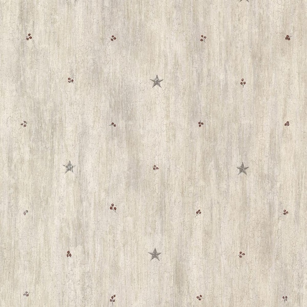 Chesapeake Bryndle Grey Barnstar & Sprigs Grey Paper Strippable Roll (Covers 56.4 sq. ft.)