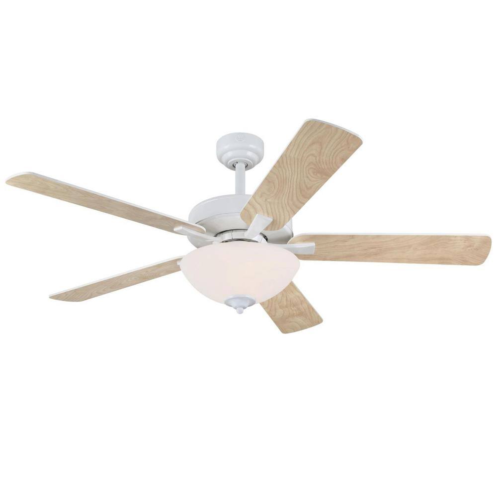 Albert 52'' White LED Ceiling Fan with Frosted Glass Light