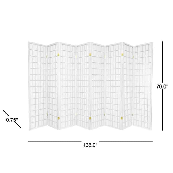 6 ft. White 8-Panel Room Divider
