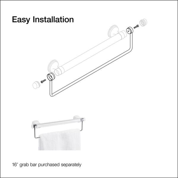 KOHLER 16 in. Towel Bar Attachment Accessory in Matte Black