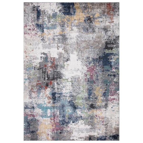 Concord Global Trading Vintage Collection Aloha Ivory 5 ft. x 7 ft. Abstract Area Rug