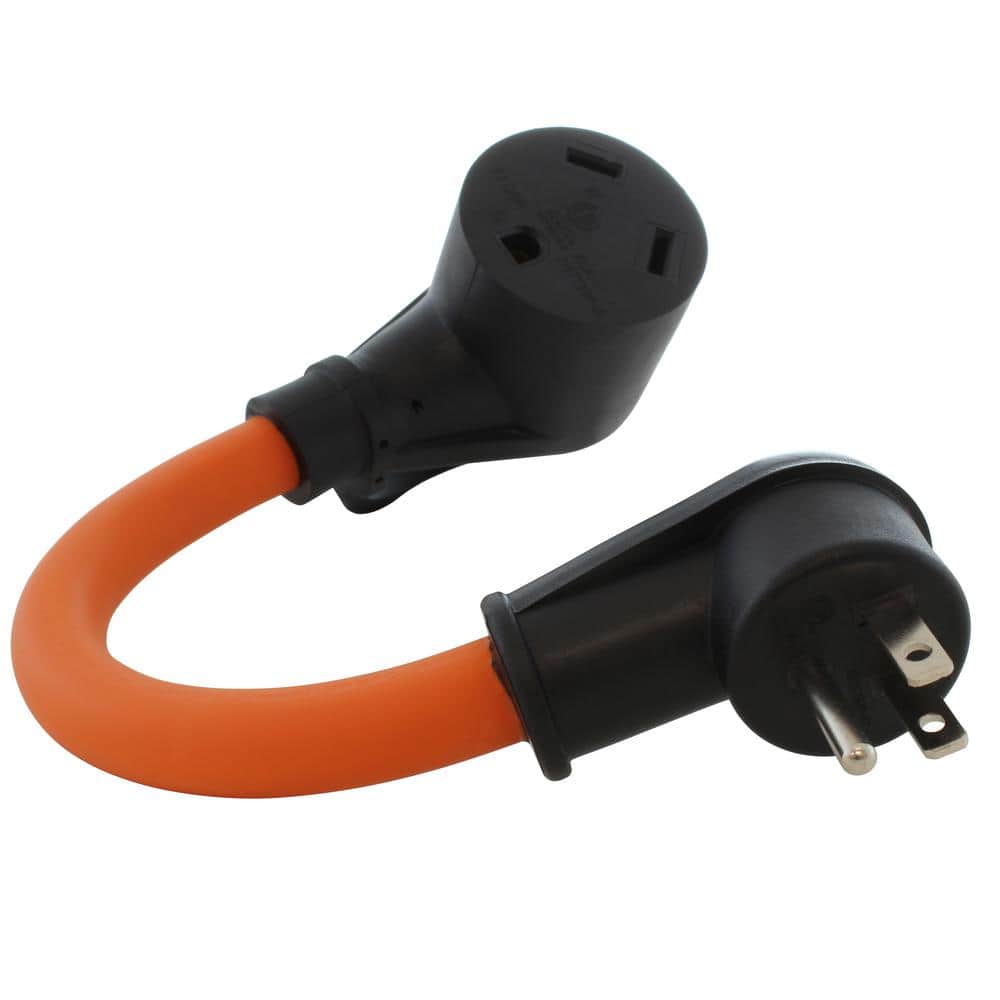 AC WORKS 1 ft. 15 Amp Household Plug to RV TT30 30 Amp 125Volt RV