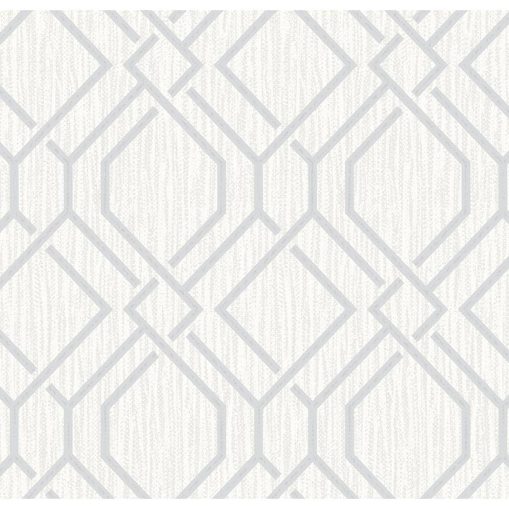 Frege Silver Trellis Vinyl Wallpaper Roll