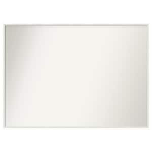 Lucie White 39 in. x 28 in. Non-Beveled Modern Rectangle Wood Framed Wall Mirror in White