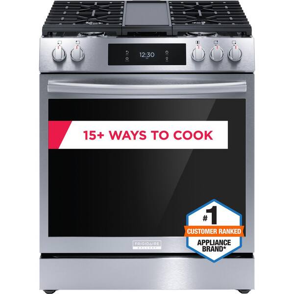 Gallery 30 in. 6 cu. ft. 5 Burner Slide-In Gas Range with Total Convection and Air Fry, Smudge Proof Stainless Steel