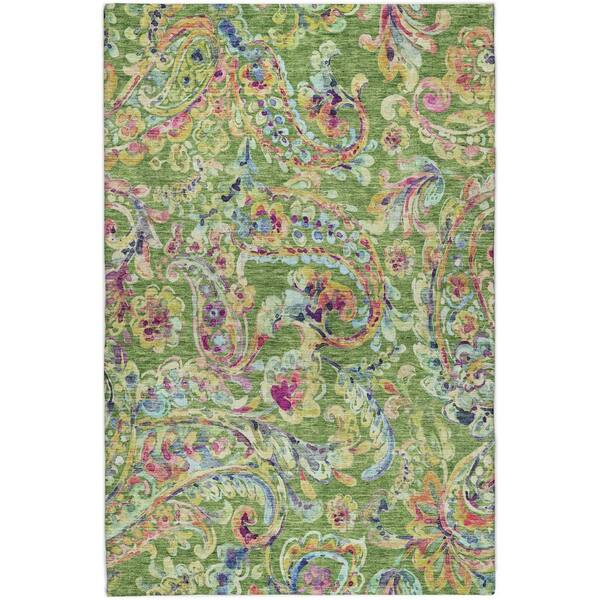 Dream Shag Premium Machine Washable Abstract ADS834 Fern 5 ft. x 7 ft. 6 in. Area Rug