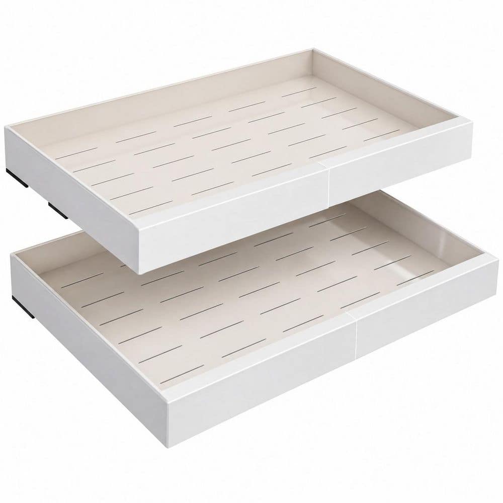 Expandable 21 in. White Steel Undermount Soft-Close Heavy Duty Drawer Slides Pull Out Cabinet Organizer 2 Pack price history on PriceWatchPro