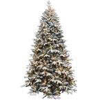 7.5 ft. Pre-Lit LED Flocked Artificial Christmas Tree with 450 Lights