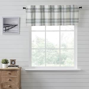 Pine Grove Plaid 60 in. L x 19 in. W Cotton Valance in Pine Green Soft White