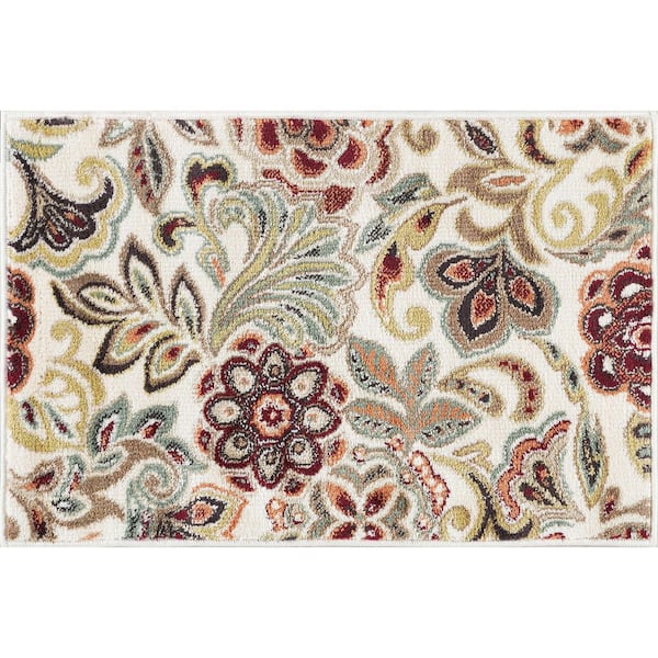 Deco Abstract Ivory 2 ft. x 3 ft. Indoor Area Rug