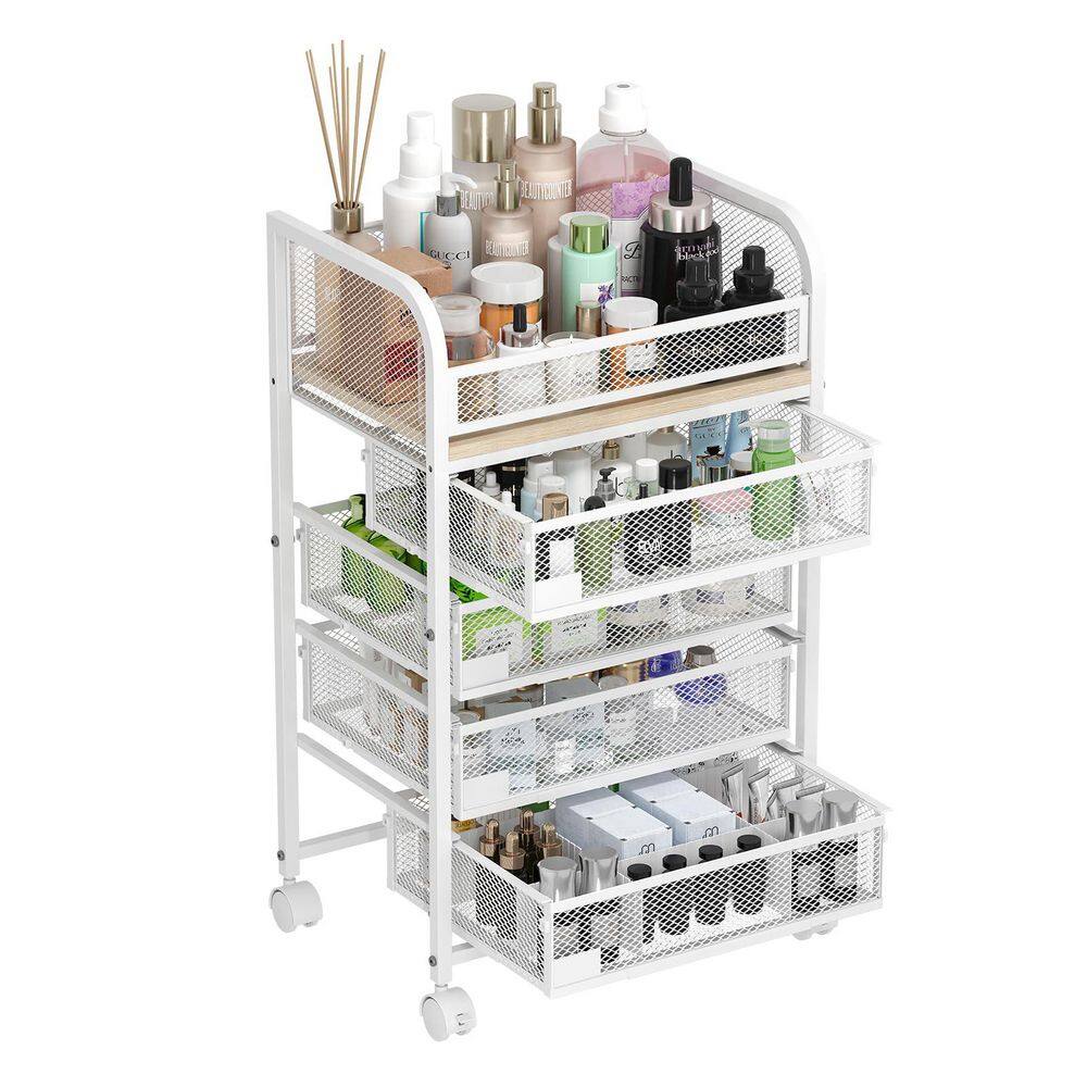 Makeup Organizer with 4 Drawers in White for Perfume, Nail Polish, Brushes price history on PriceWatchPro