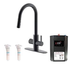 HotMaster 4-in-1 Single-Handle Instant Hot Water Pull Down Kitchen Faucet with DigiHot Tank in Oil Rubbed Bronze