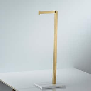 Standing Toilet Paper Holder with Storage in Gold