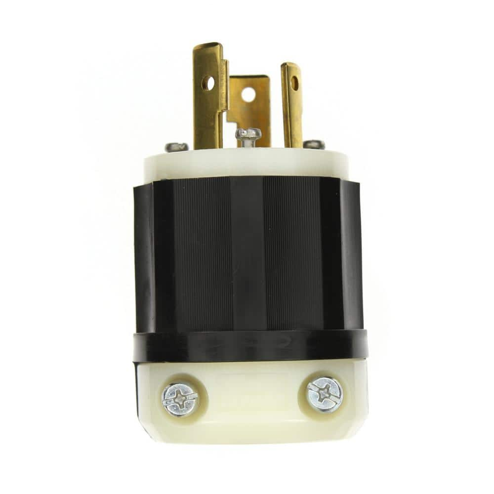 Leviton 30 Amp 480-Volt Locking Grounding Plug, Black/White 2641 - The ...