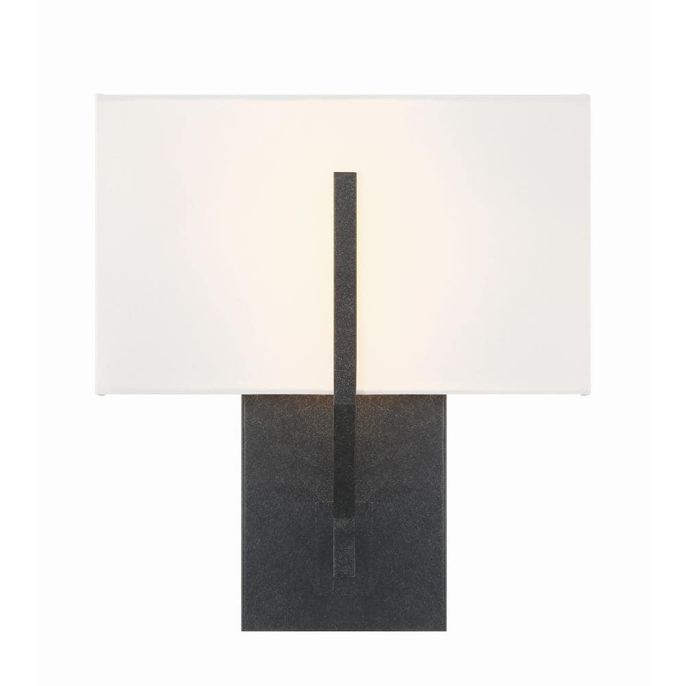 Carlyn Black and White Silk 2-Light Wall Sconce