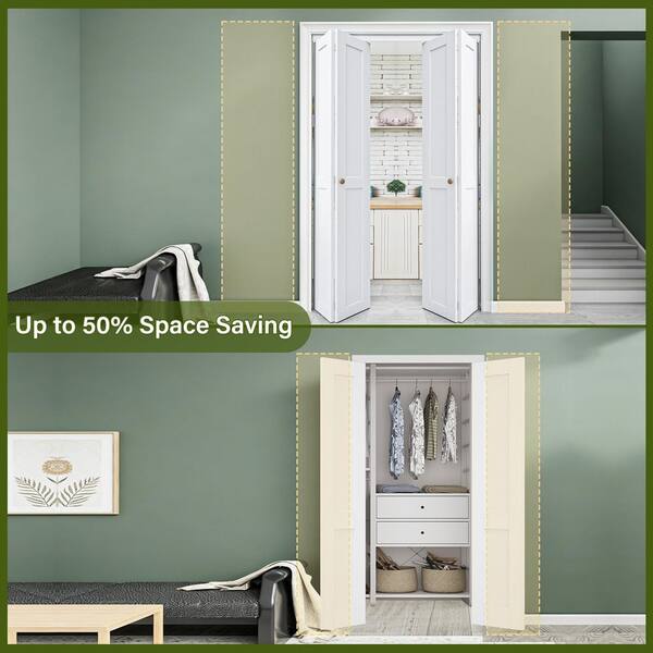 ARK DESIGN 64 in. x 80 in. DIY Design 2-Panel Solid Core White