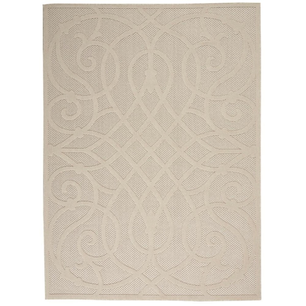 Home Decorators Collection Palamos Cream 4 ft. x 6 ft. Geometric Contemporary Indoor/Outdoor Patio Area Rug