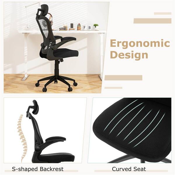 Costway S-Series Mesh Seat Adjustable Height Lumbar Support