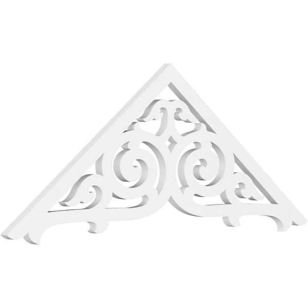 Ekena Millwork 1 in. x 48 in. x 18 in. (9/12) Pitch Athens Gable Pediment Architectural Grade PVC Moulding