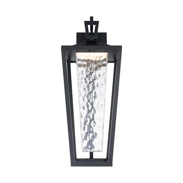 Manchester 34 in. Black Indoor/Outdoor Hardwired Wall Sconce Integrated LED with Selectable 4CCT 2700K-3000K-3500K-4000K
