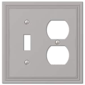 Hallcrest 2 Gang 1-Toggle and 1-Duplex Metal Wall Plate - Satin Nickel
