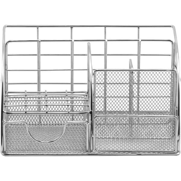 Sorbus Wire Metal 5 in 1 Desk Organizer Set - Silver