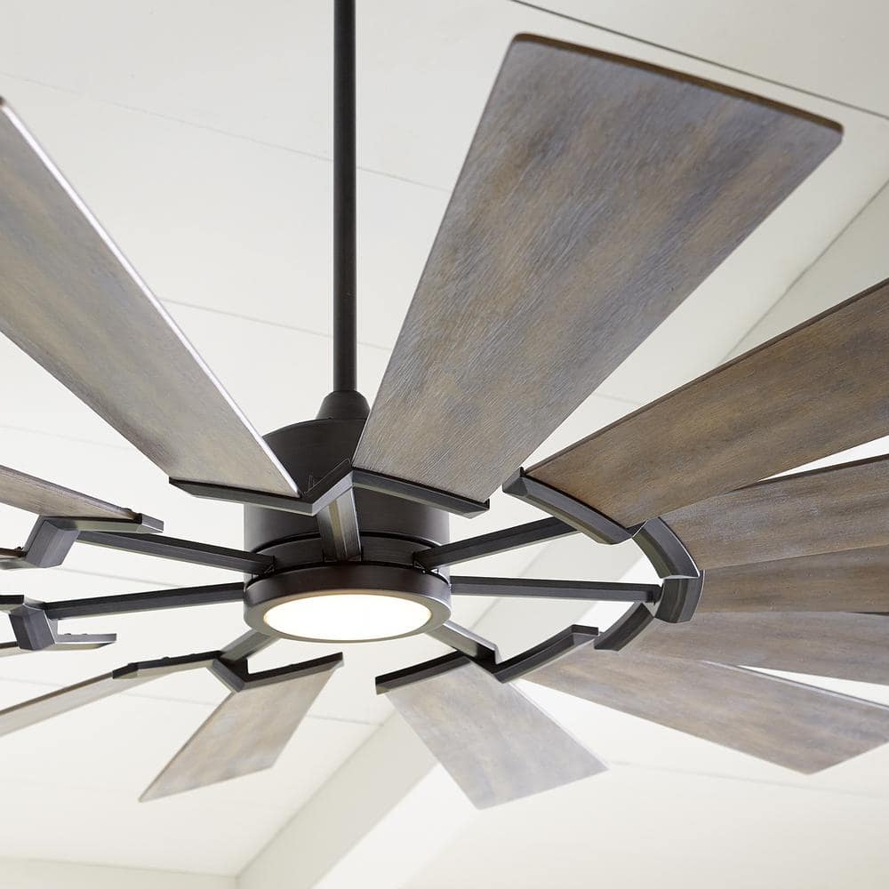 Prairie Grand 72" Aged Pewter LED Ceiling Fan with Remote