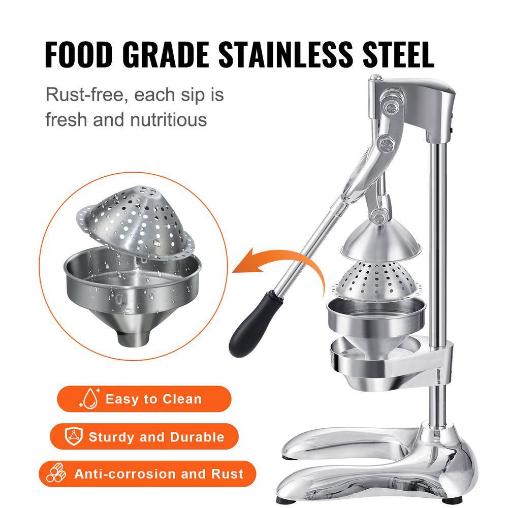 Stainless Steel Manual Citrus Juicer with Ergonomic Handle