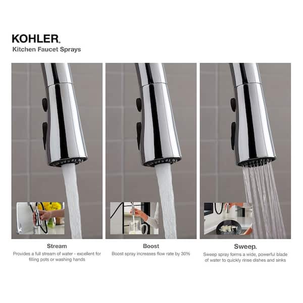 KOHLER Vault Drop In/Undermount Stainless Steel 33 in. 1-Hole Double Bowl Kitchen Sink with Simplice Faucet