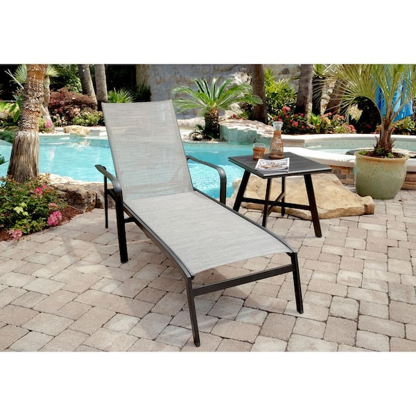 Aluminum Outdoor Chaise Lounge Chair, Sling Fabric Patio Furniture