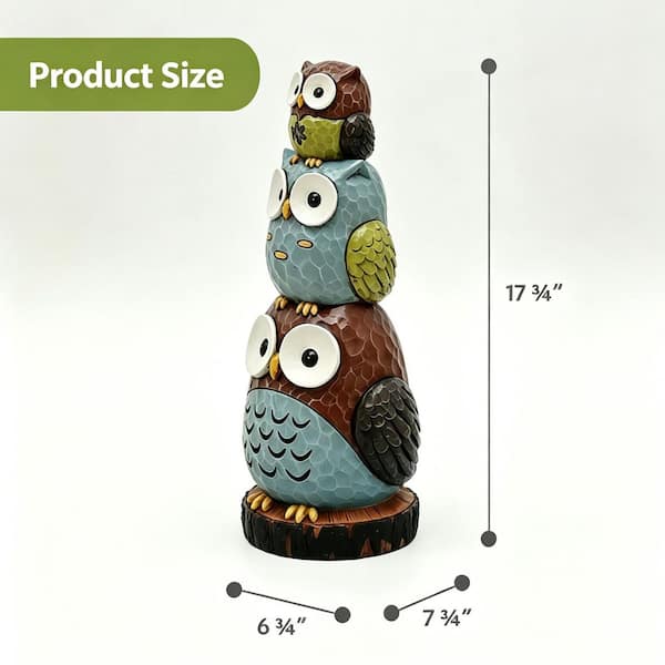 Maypex 18 in. H Stacking Owls Sculpture Statue H33V0E0K6N0L4P