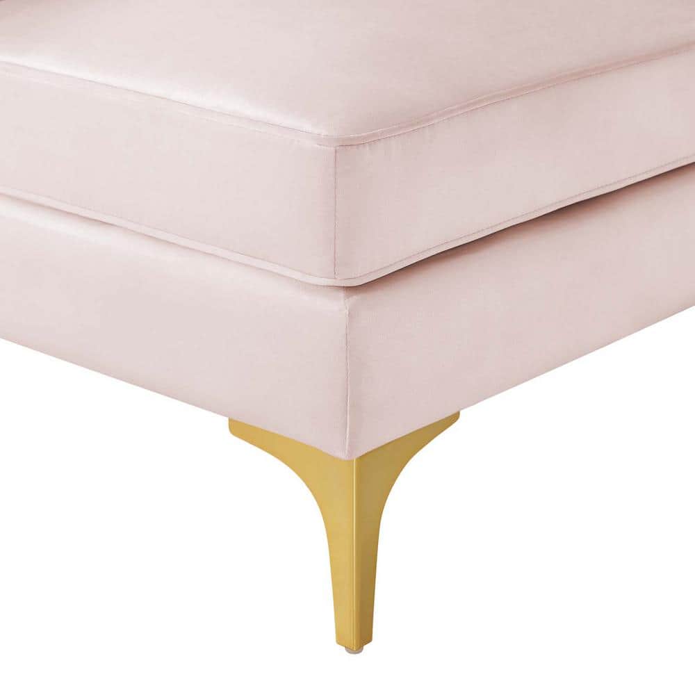 Triumph 32" Pink Velvet Channel Tufted Corner Chair