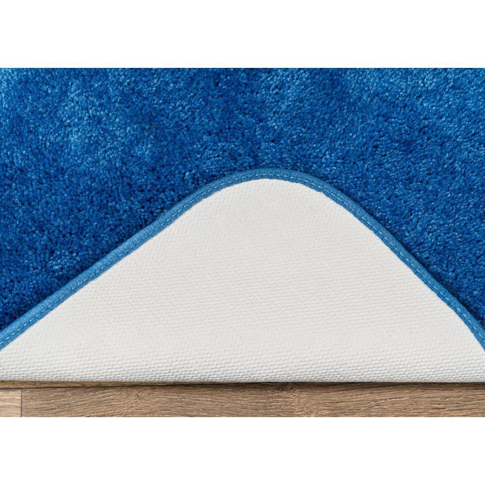 Electric Blue Traditional Plush Nylon 3-Piece Bath Rug Set