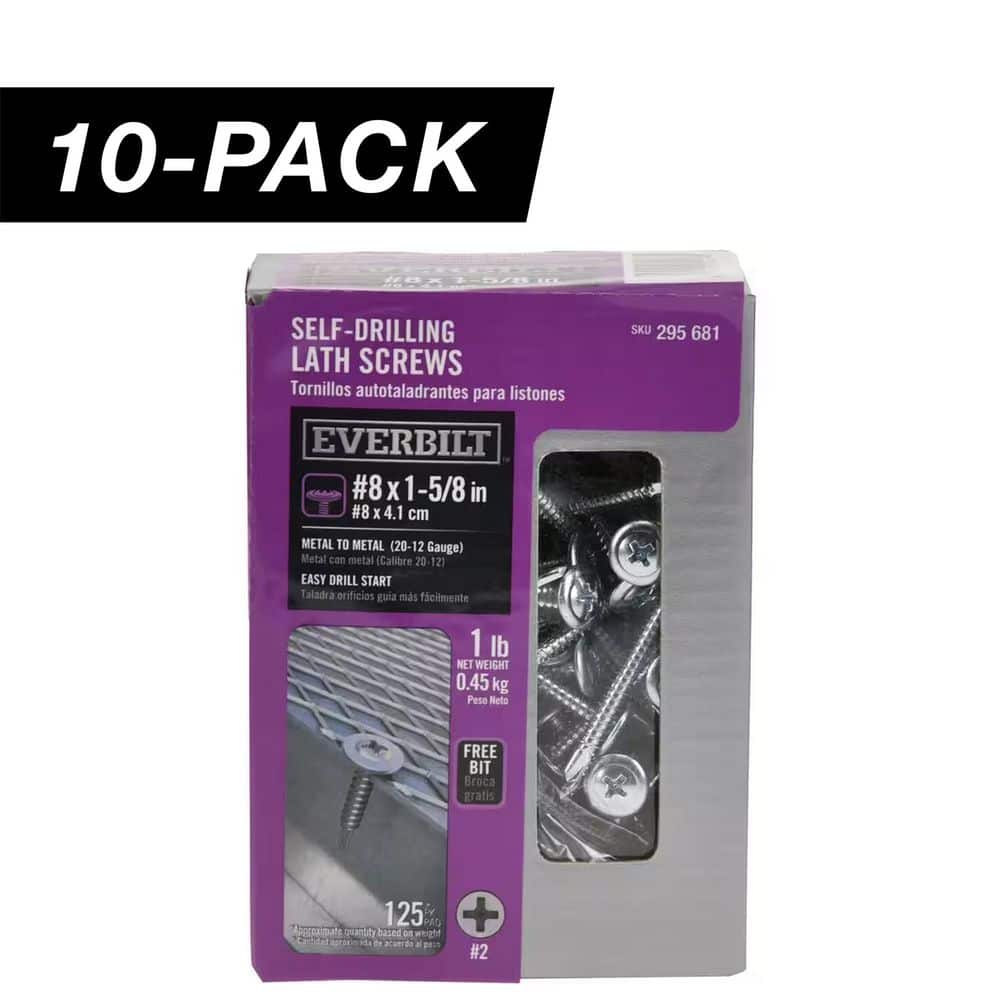 10-Pack #8 x 1-5/8 in. Phillips Drive Truss Head Lath Self-Drilling Screw (10 lb / 1,250-Piece) price history on PriceWatchPro