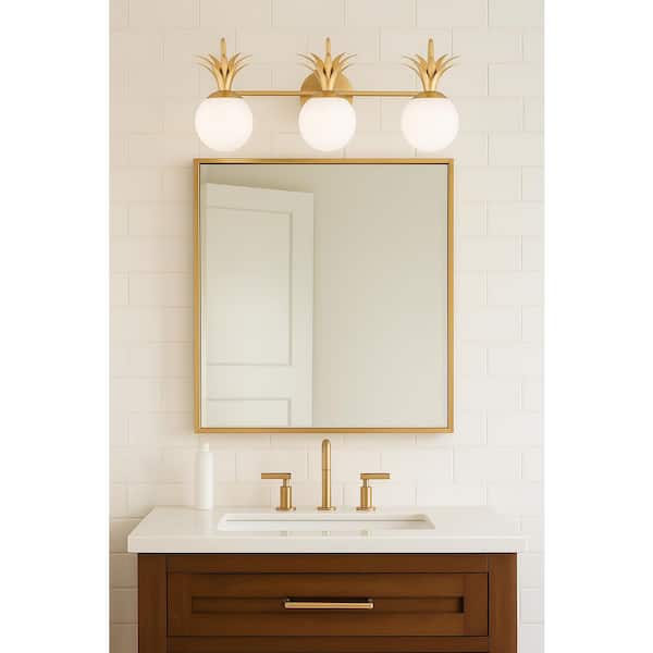 Palma 24.0 in. 3 Light Heritage Brass Vanity Light